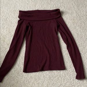 Maroon off the shoulder top